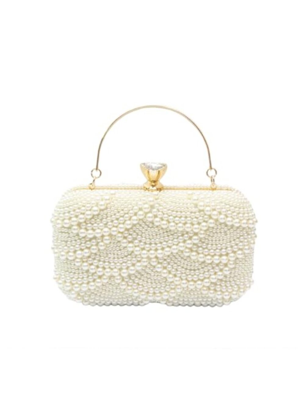 Pearl Beaded Clutch Evening Bag Rhinestone Bridal Wedding Purse Crossbody